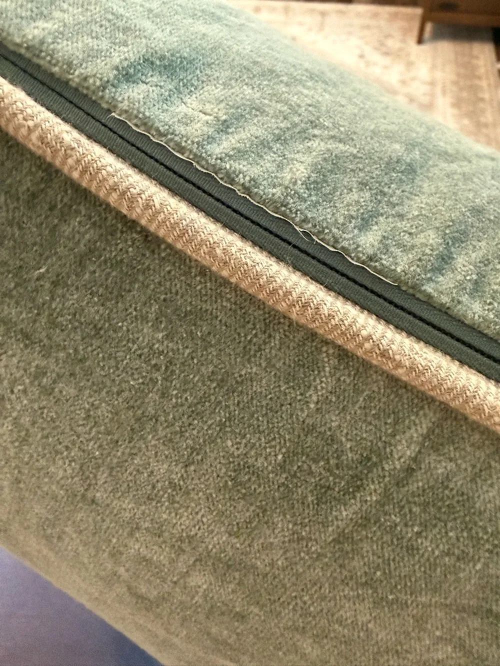 Heirloom Velvet Lumbar Pillow in Bay Green - Picture 7 of 9